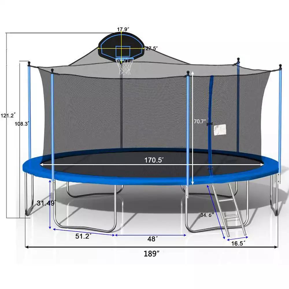 Streamdale Furniture 16FT Trampoline with Basketball Hoop 
Safety Enclosure