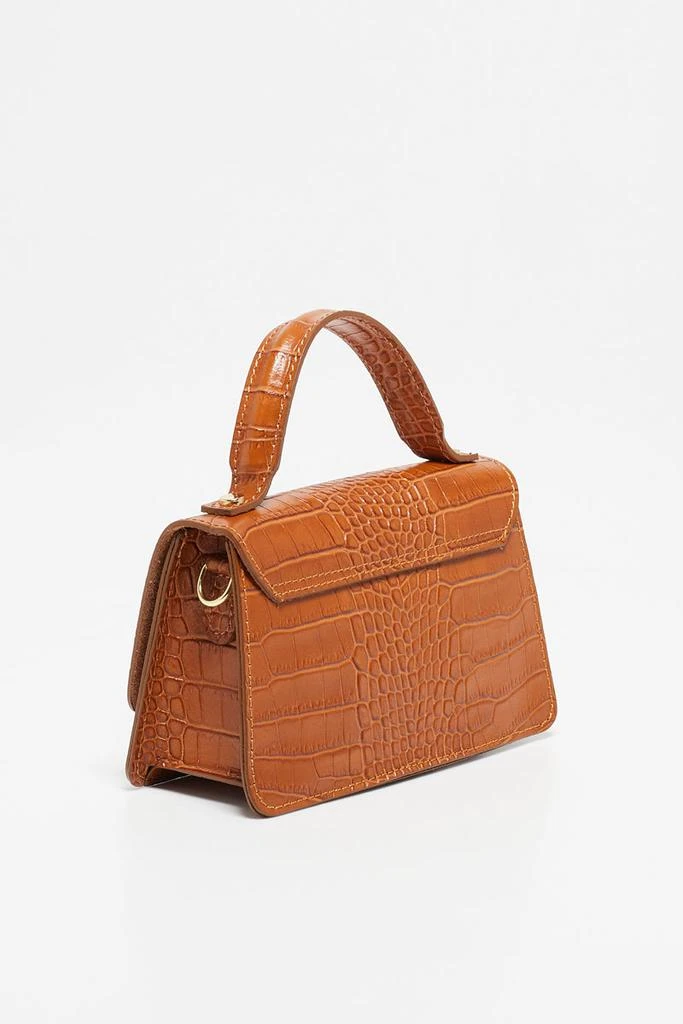 预计3周后发货 Christian Laurier Sac À Main Lily Croco - Camel 4