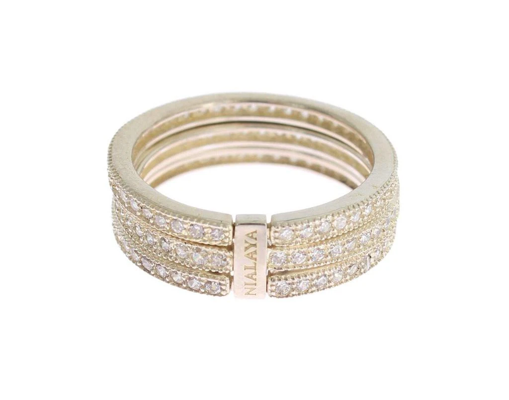 Nialaya Nialaya Silver Womens Clear CZ 925 Sterling Ring 4