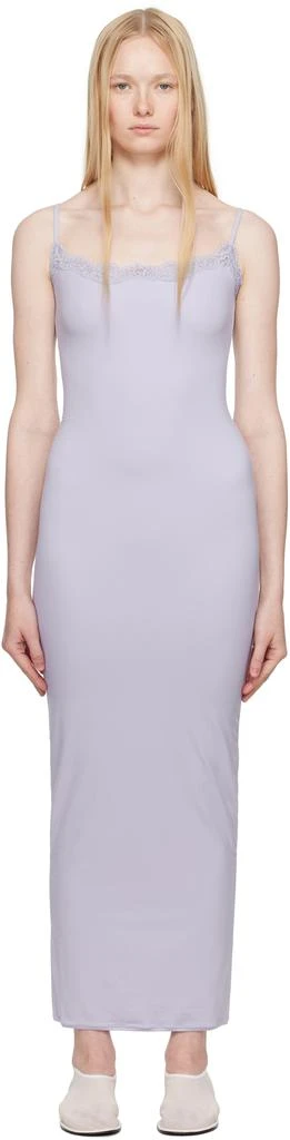 SKIMS Long Slip Dress | Zinc | Purple | Fits Everybody Lace | XS | X-Small | Women's