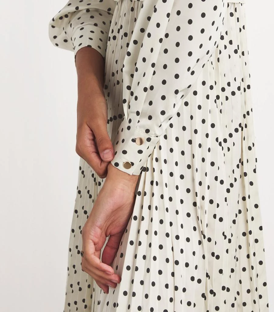 Self Portrait Satin Polka-Dot Midi Dress 6