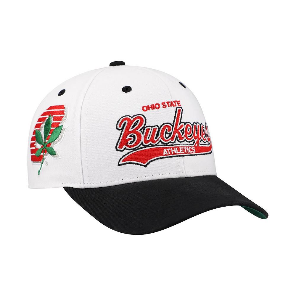 Mitchell & Ness Men's White/Black Ohio State Buckeyes Tail Sweep Pro Snapback Hat