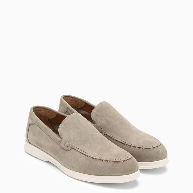 Doucal's Light grey suede moccasin