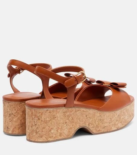 Salvatore Ferragamo Selna leather wedge sandals 2