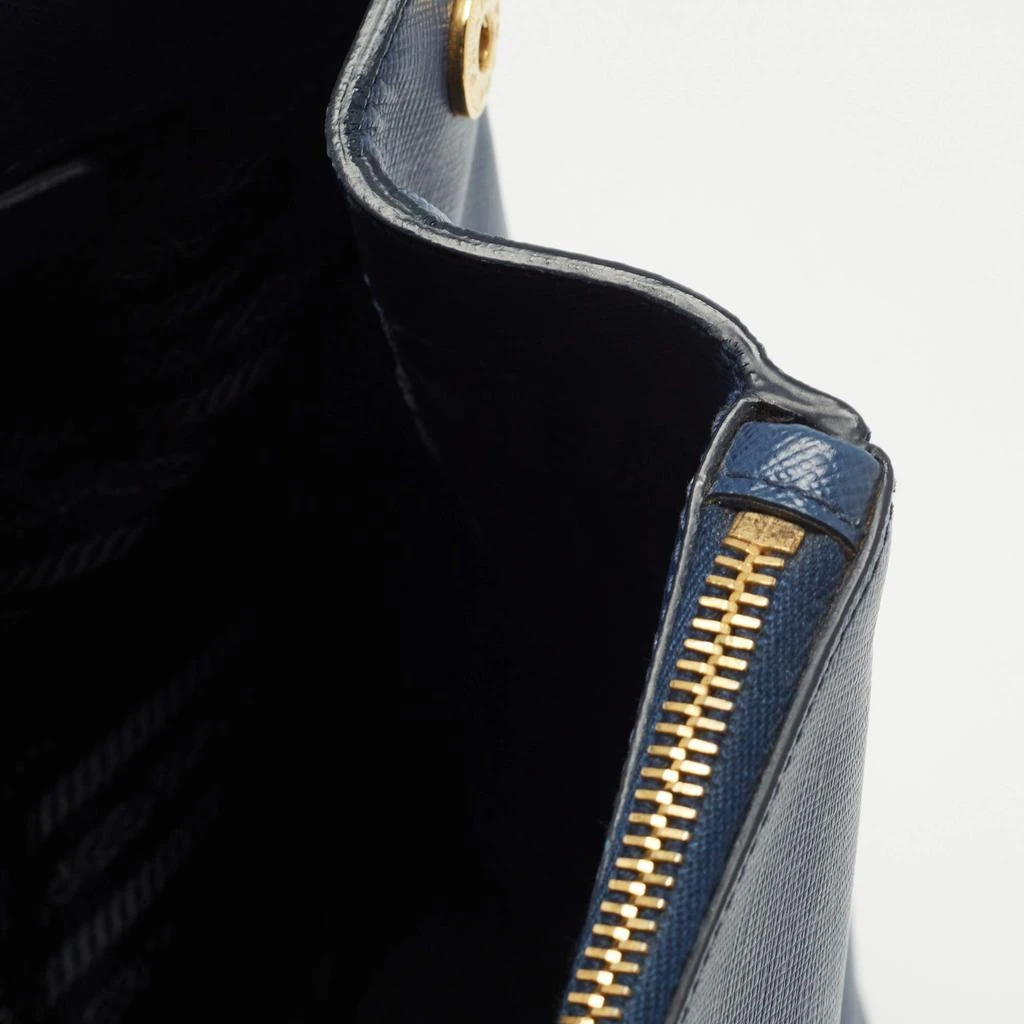 Prada Prada Navy Blue Saffiano Lux Leather Large Double Zip Tote 13