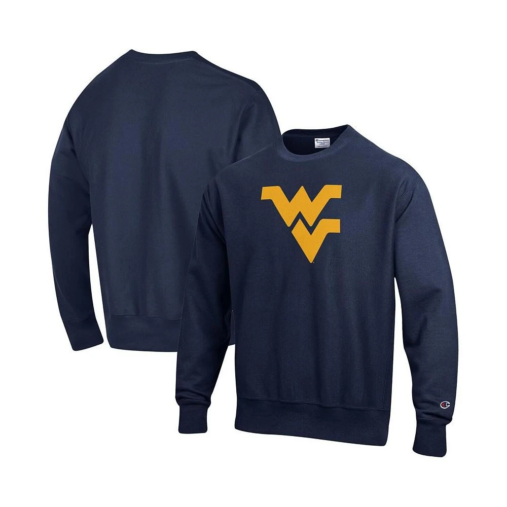 Champion Men's Navy West Virginia Mountaineers Vault Logo Reverse Weave Pullover Sweatshirt 1