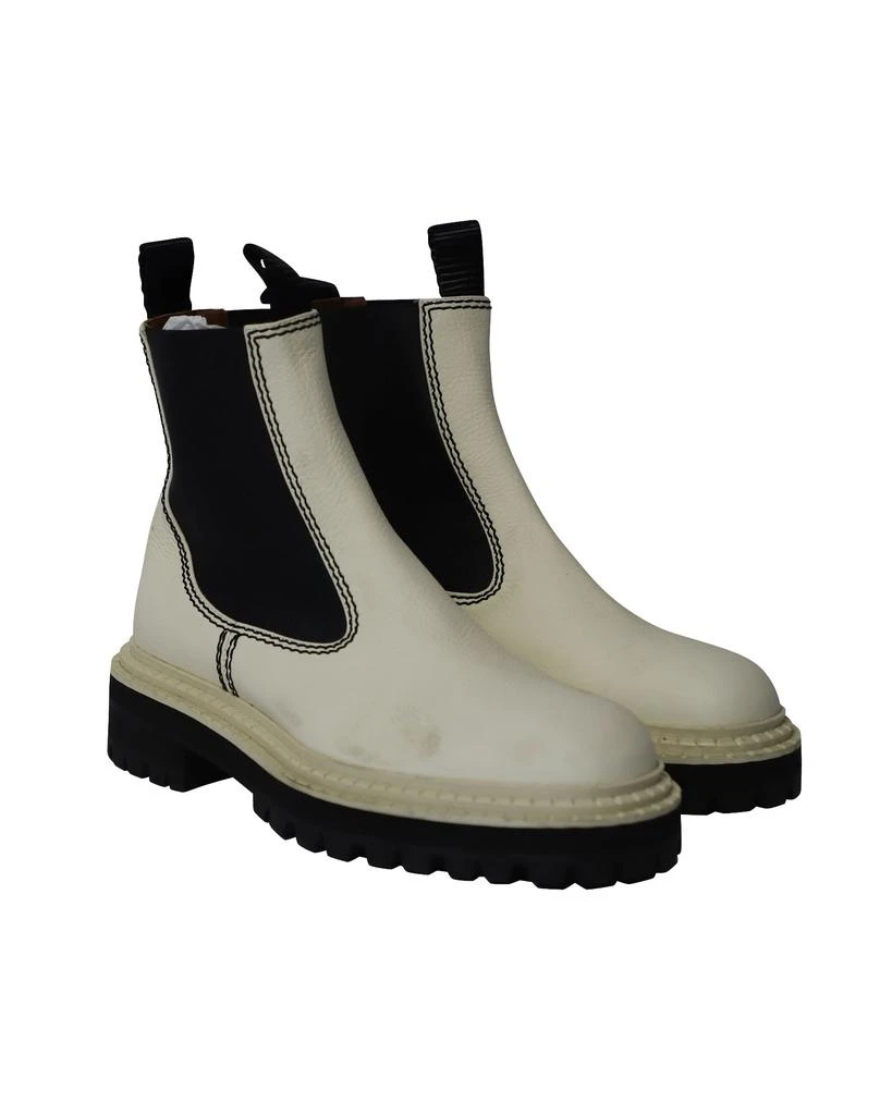 Proenza Schouler Lug Sole Chelsea Boots in White Calfskin Leather 3