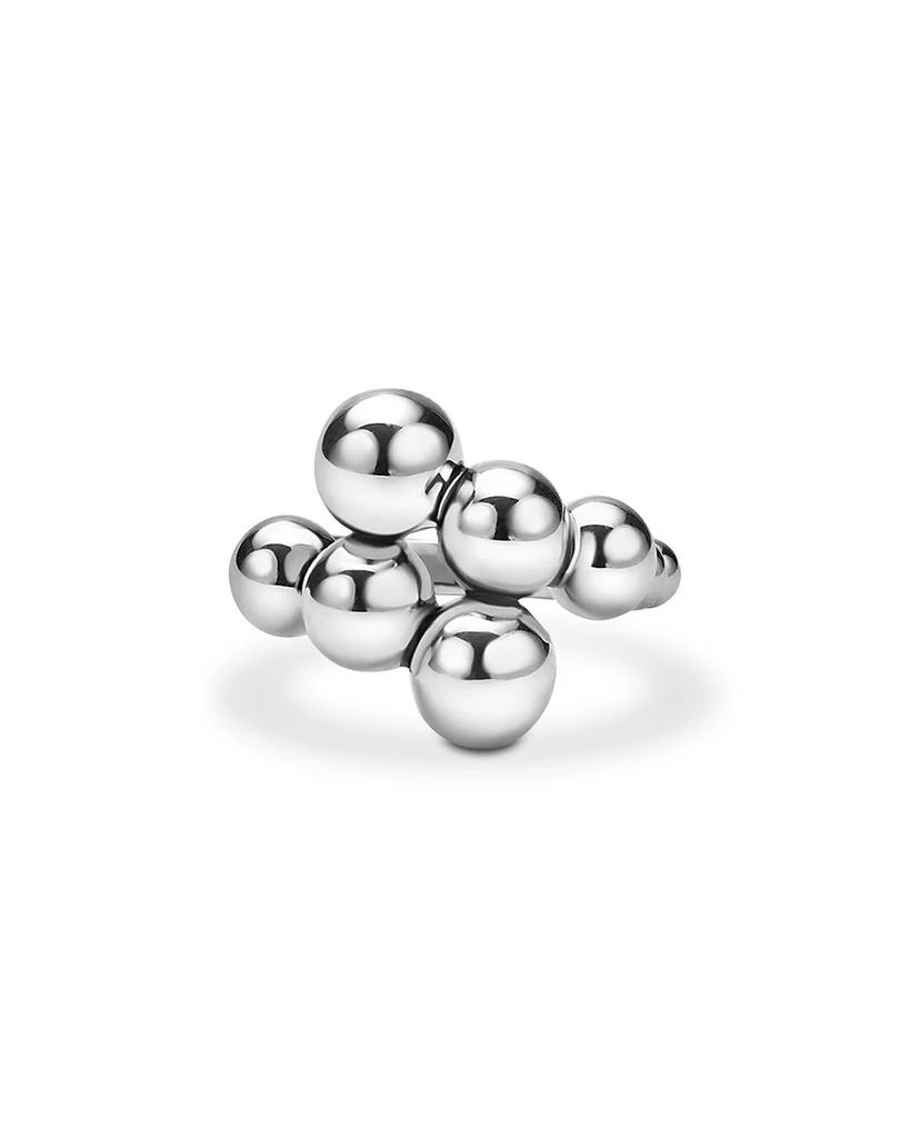 LAGOS Sterling Silver Caviar Bubbly Beaded Bypass Ring 5