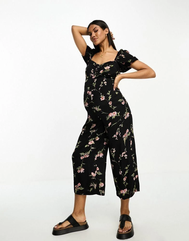 ASOS ASOS DESIGN Maternity milkmaid jumpsuit in floral print 4