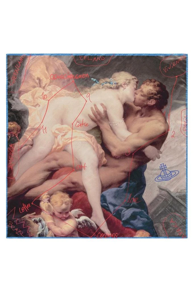 Vivienne Westwood Vivienne Westwood The Kiss Logo Square Scarf