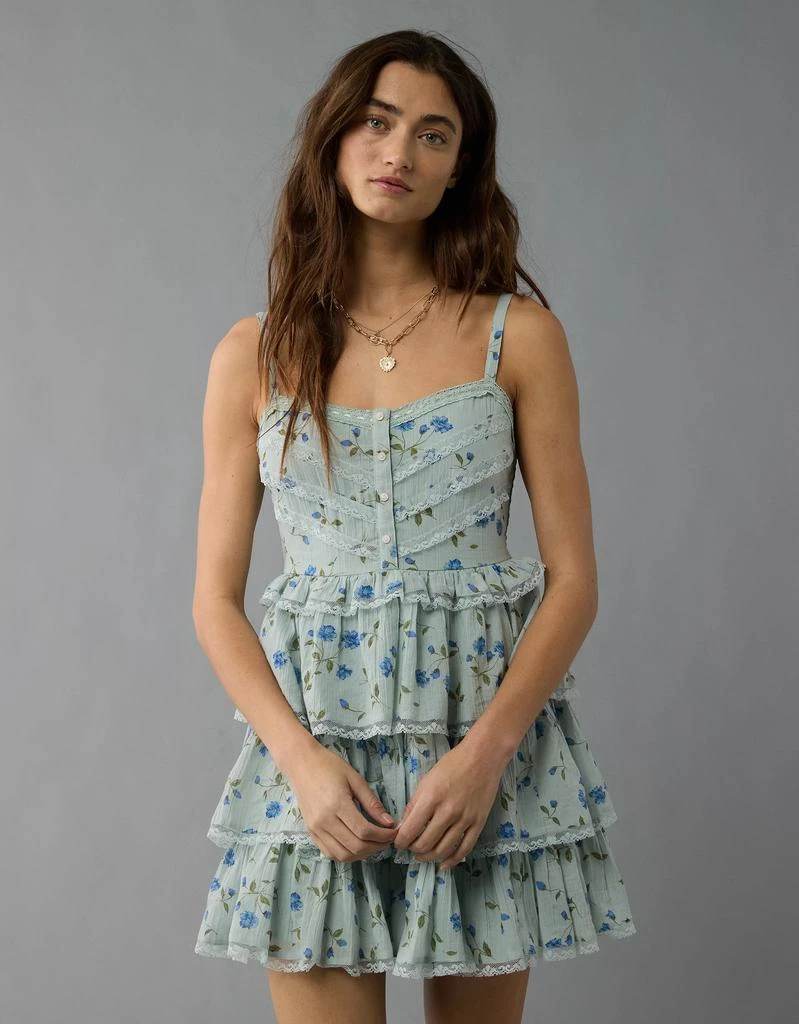 AE AE Lace Ruffle Tiered Mini Dress 6