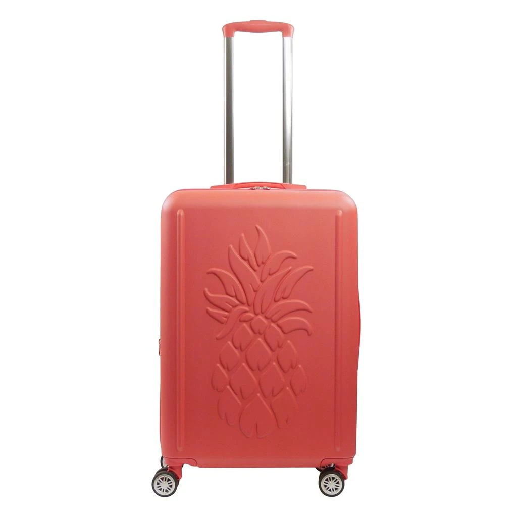 Tommy Bahama 26.5" Hard-Sided 3D Pineapple Luggage  with Drawstring Bag in Coral 2