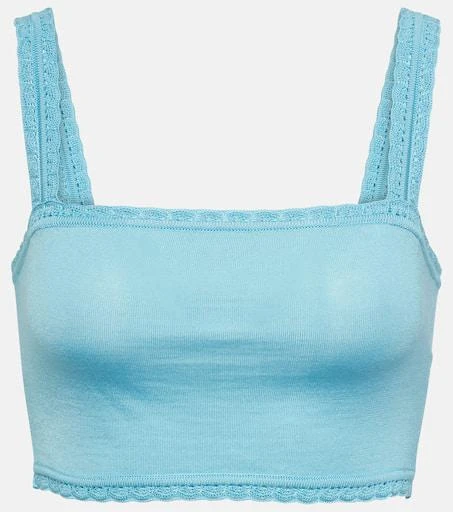 Dolce
Gabbana Lace-trimmed silk crop top 1