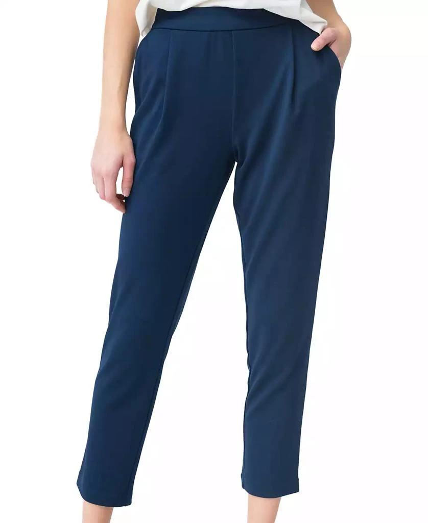 Adrienne Landau Women's Pull-On Pleat-Front Cropped Pants 1