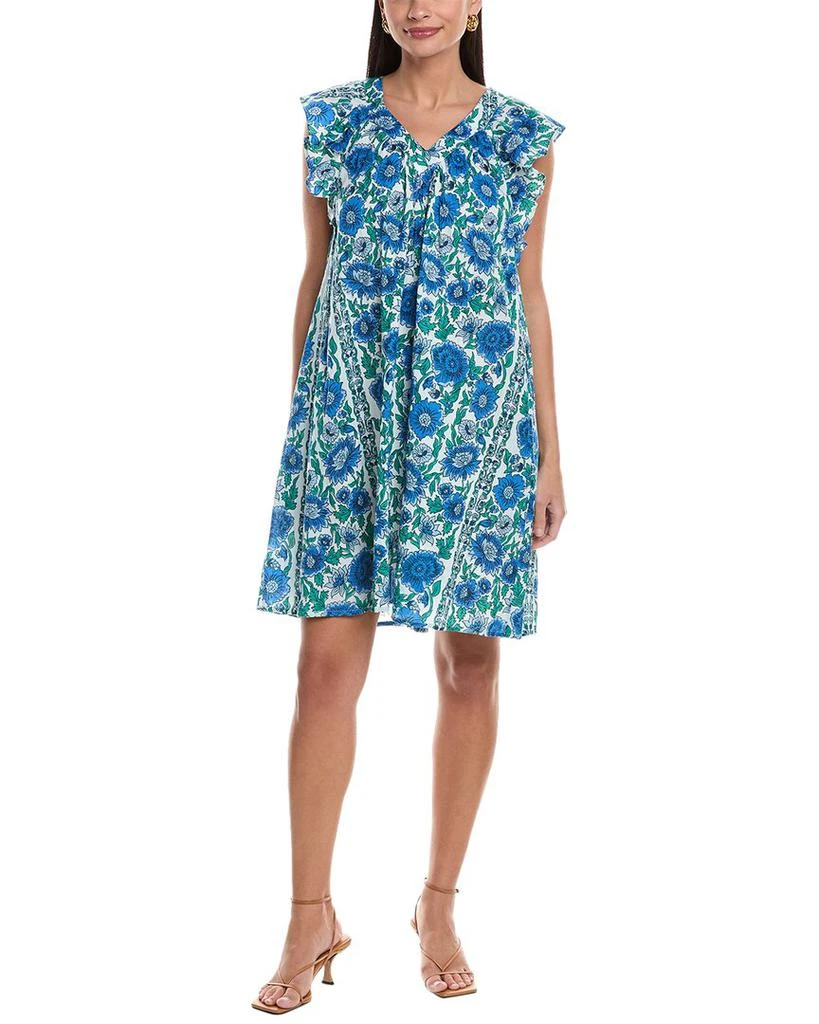 satin print mini dress Satin Mini Dress with Artist Print M / 6 / Tea rose Print