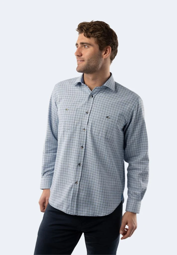 American Heritage Baby Blue Houndstooth Plaid Shirt 2