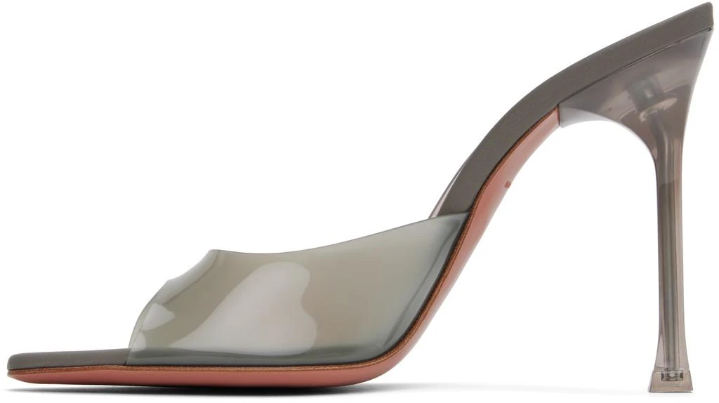 Amina Muaddi Gray Alexa Glass Slipper 105 Heeled Sandals 3