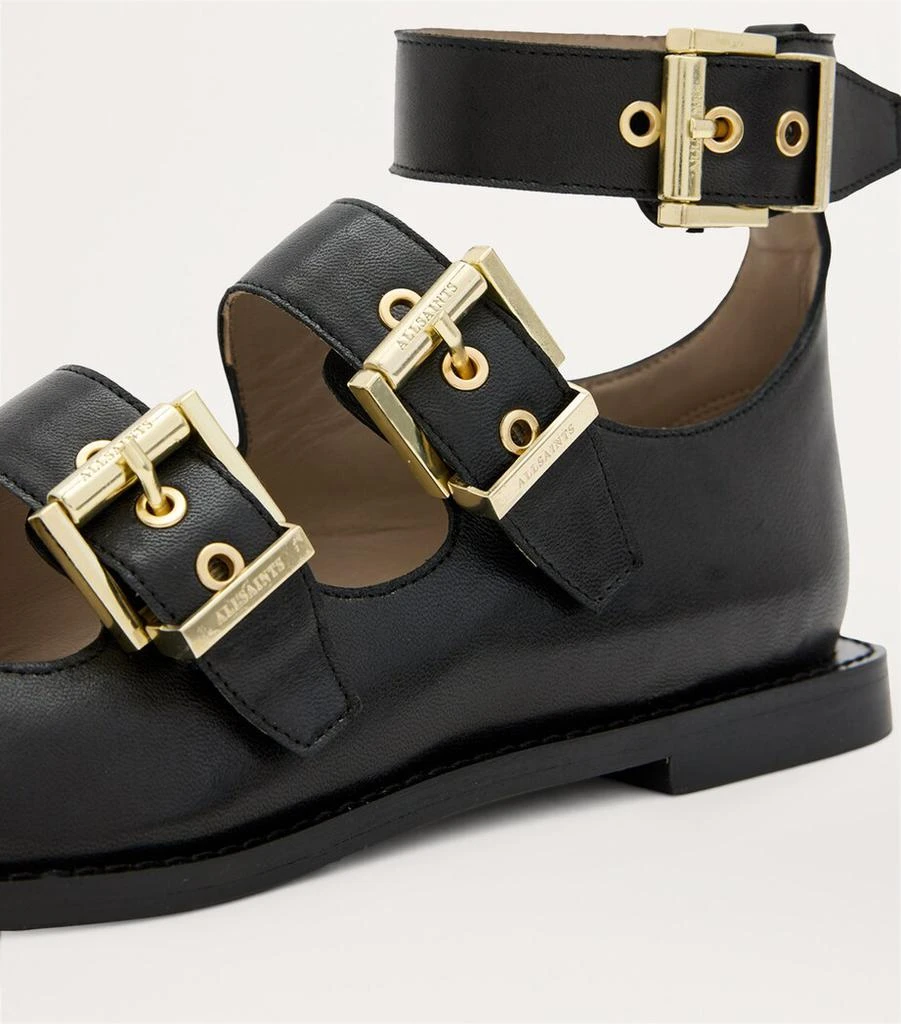 ALL SAINTS Leather Susan Buckle Flats 6