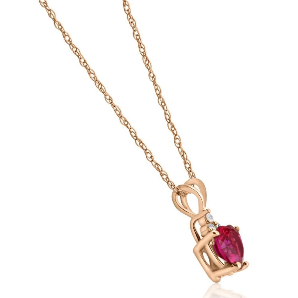 Pompeii3 1/2ct Diamond
Ruby Heart Pendant 14K White Yellow or Rose Gold Necklace 1/2" 2