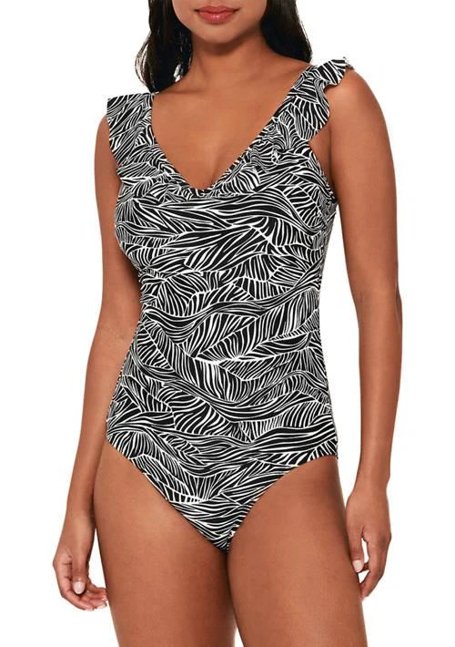 CHRISTINA Printed Ruffle One Piece Swimsuit 1