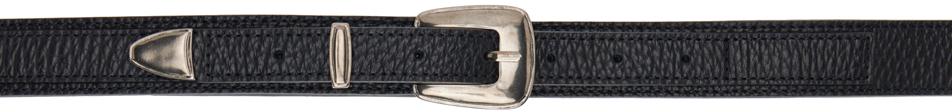 LEMAIRE Black Pebbled Minimal Western Belt cm-90 - Belts
