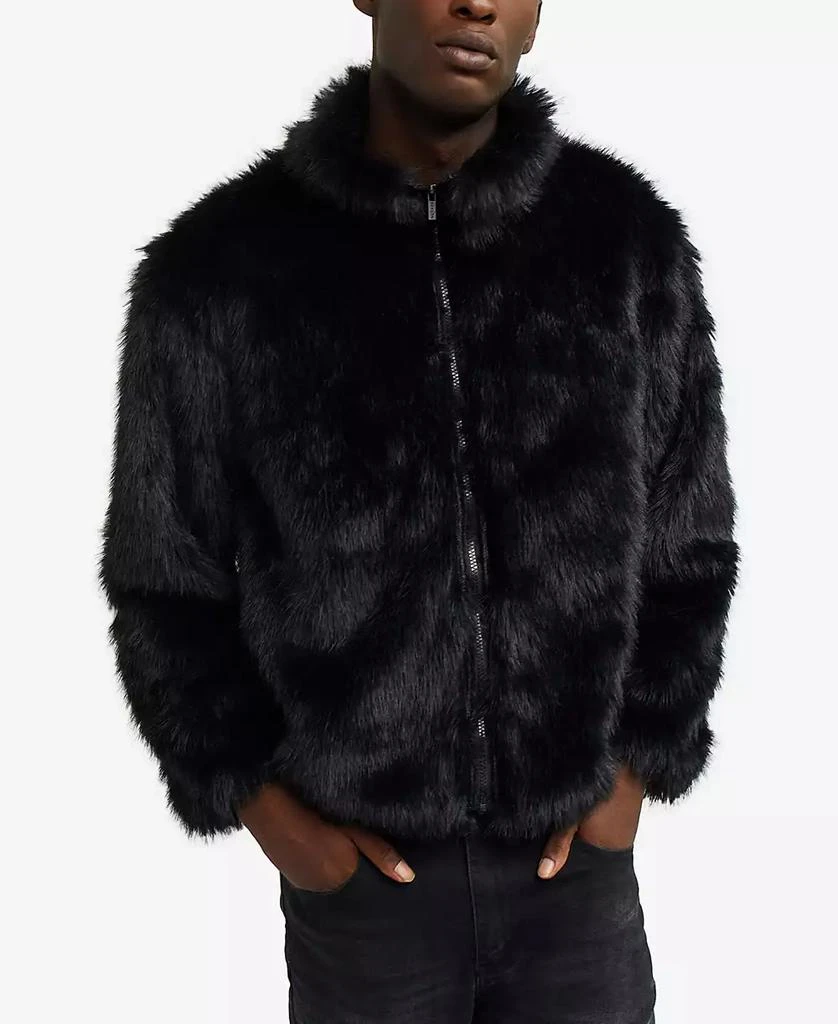 Reason Men's Faux Fur Full Zip Jacket 3