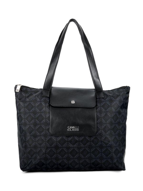 Cavalli Class Monogram store Embossed Vegan Leather Tote