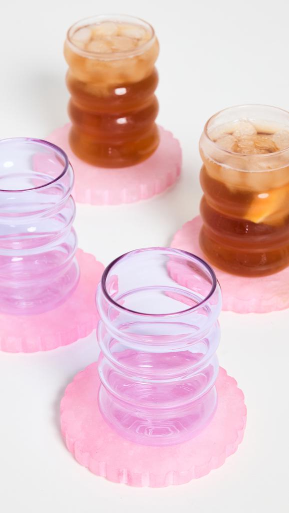 Kassatex Shopbop x Kassatex Set of 4 Coasters with Holder