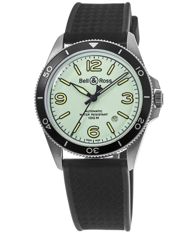 Bell & Ross Bell & Ross BR V2-92 Full Lum Limited Edition Green Dial Rubber Strap Men's Watch BRV292-LUM-ST/SRB 1