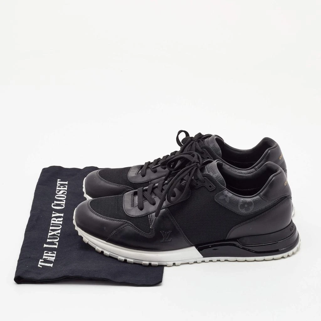 Louis Vuitton Louis Vuitton Black Monogram Canvas and Mesh Run Away Lace Up Sneakers Size 41.5 9