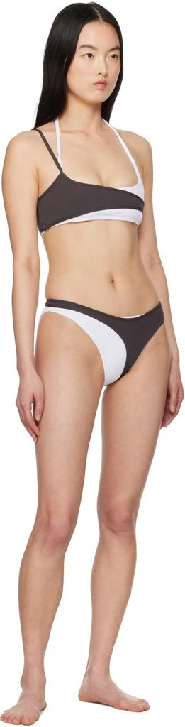 Ottolinger White & Brown Layered Bikini Top 4