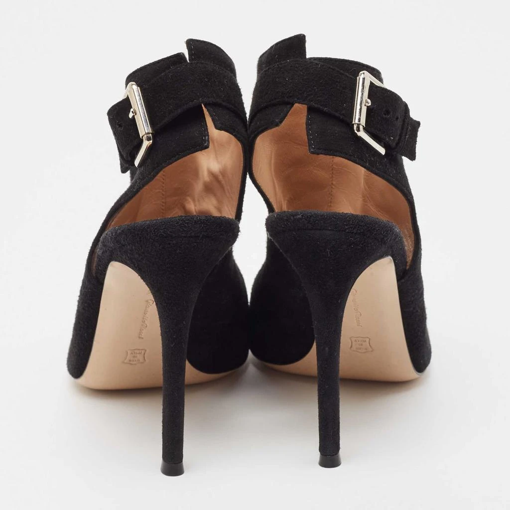 Gianvito Rossi Gianvito Rossi Black Suede Open Toe Slingback Sandals Size 38.5 5