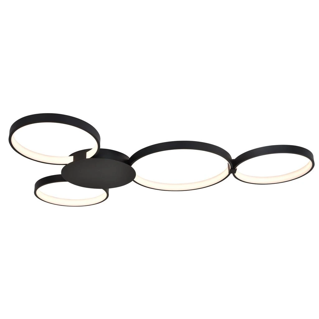 VONN Lighting Capella VMCF41500BL 43" Integrated LED Ceiling Lighting Modern Multi-Ring Semi Flush in Black 1