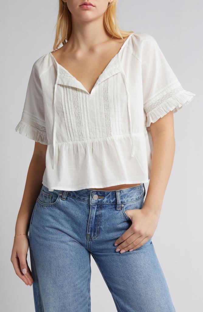 BP. Lace Trim Cotton Top