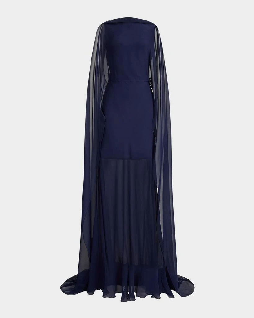 Ralph Lauren Dylon Washed Chiffon Scarf Evening Dress 1