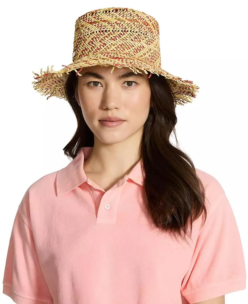 Steve Madden H-Coley Coastal Chevron Straw Bucket Hat 2
