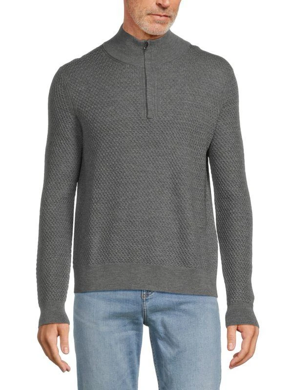 Bruno Magli Quarter Zip Merino Wool Sweater 1