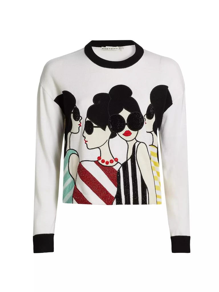 Alice + Olivia Gleeson Stace Face Sweater 1