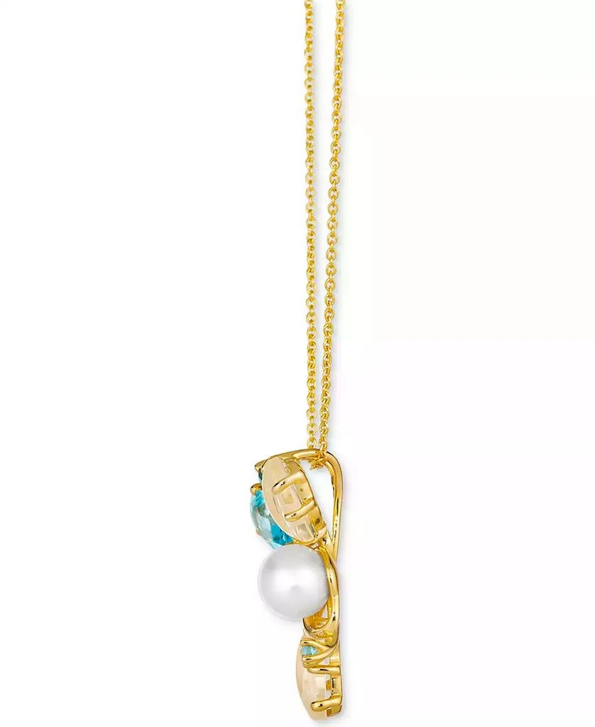 Le Vian Ombré® Multi-Gemstone (2-1/3 ct. t.w.), Vanilla Pearl (6mm), & Vanilla Diamond Accent Adjustable 20" Pendant Necklace in 14k Gold 2