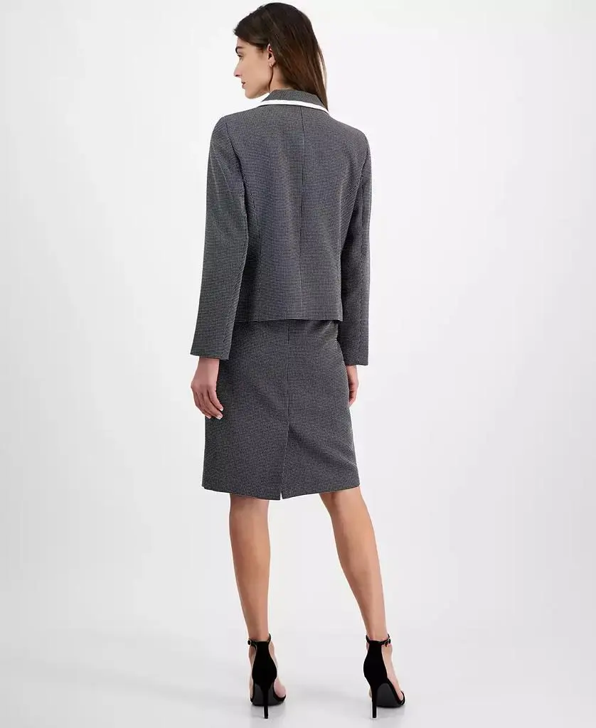 Le Suit Women's Seamed Birdseye Tweed 2 Piece Skirt Suit, Regular & Petite 2