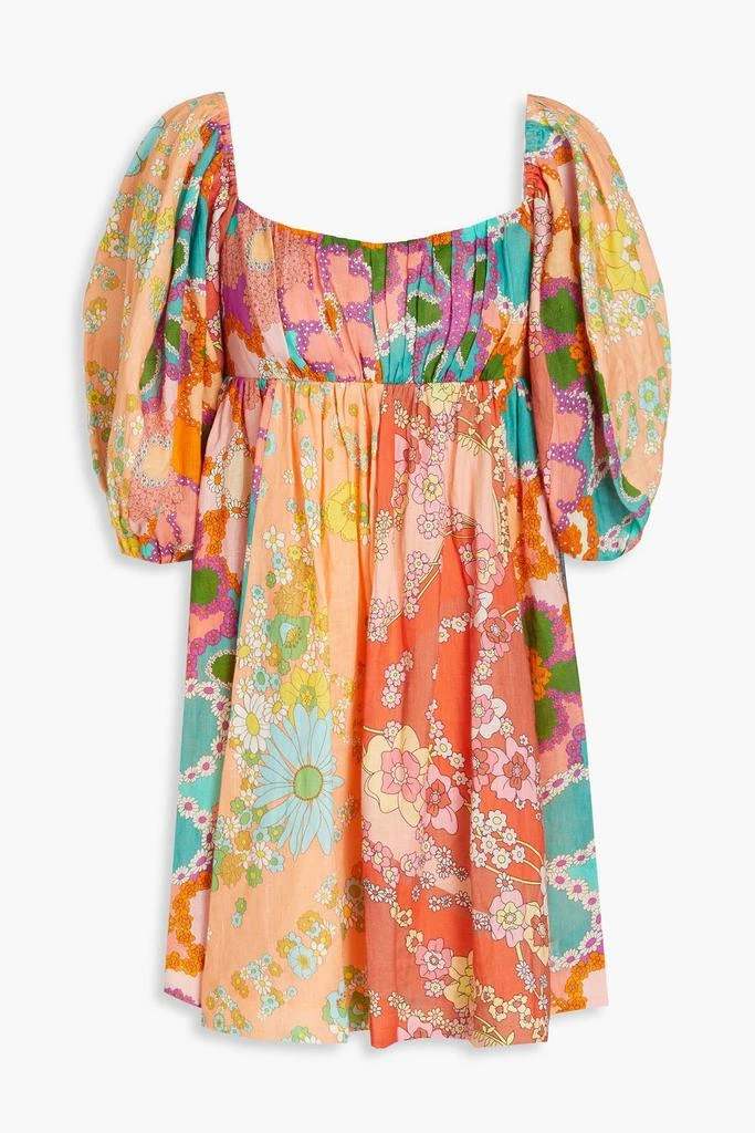 Zimmermann Floral-print linen mini dress 1