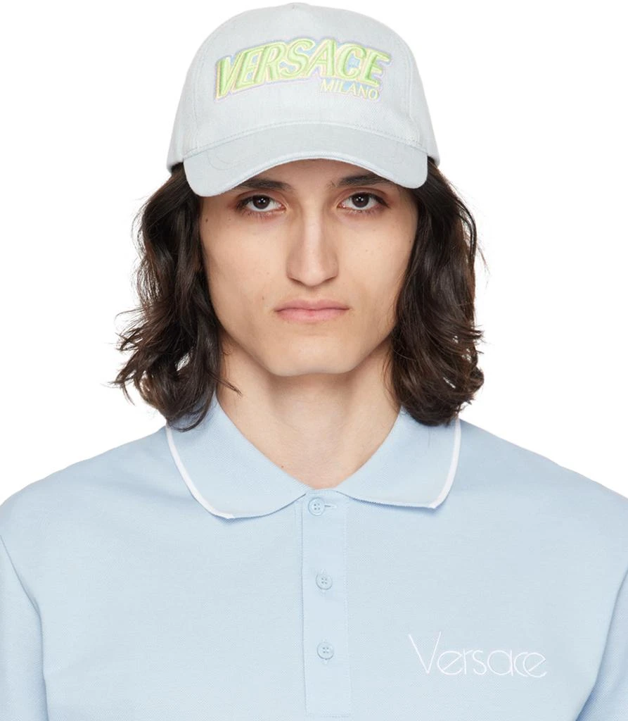 Versace Blue Baseball Denim Cap 1