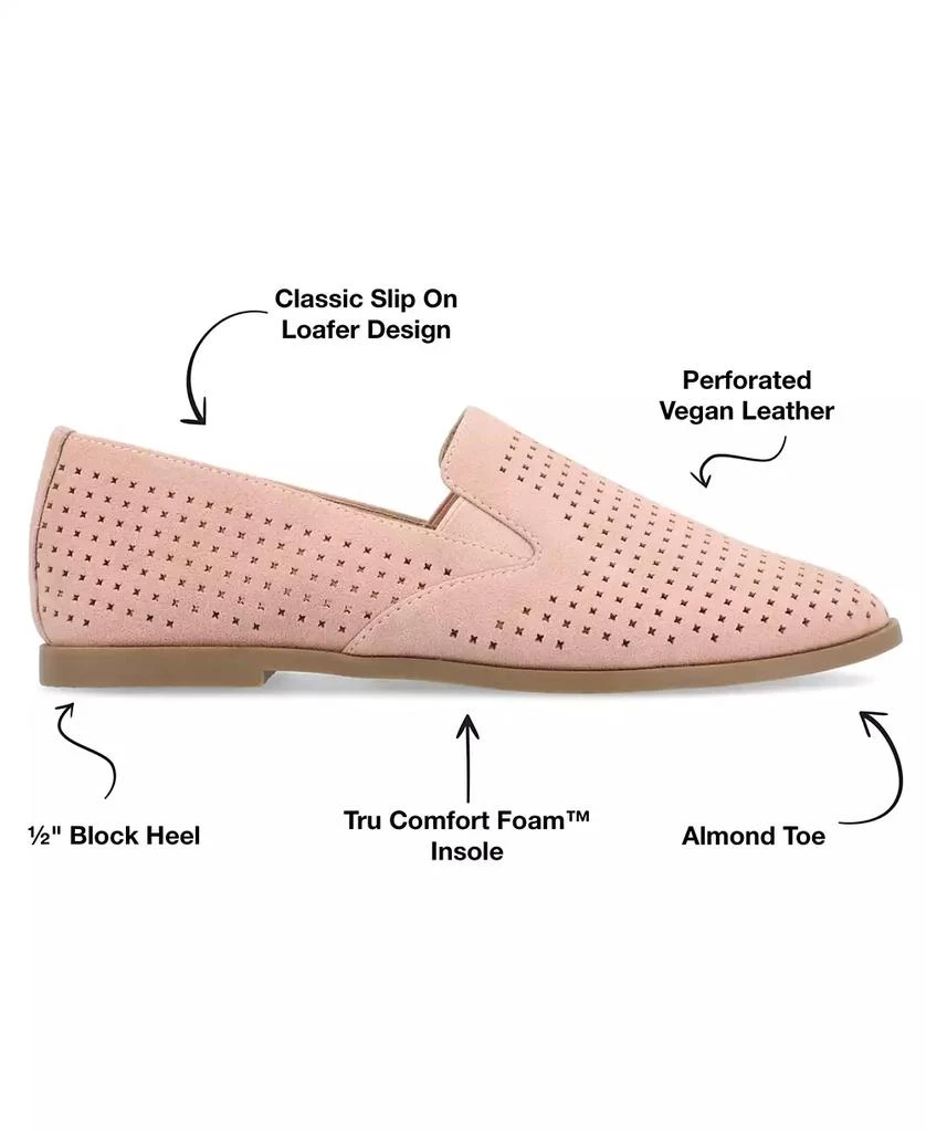 Journee Collection Women's Lucie Perforated Slip On Loafers 6