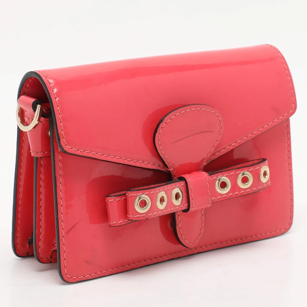 RED Valentino RED Valentino Red Patent Leather Bow Clutch Bag 3