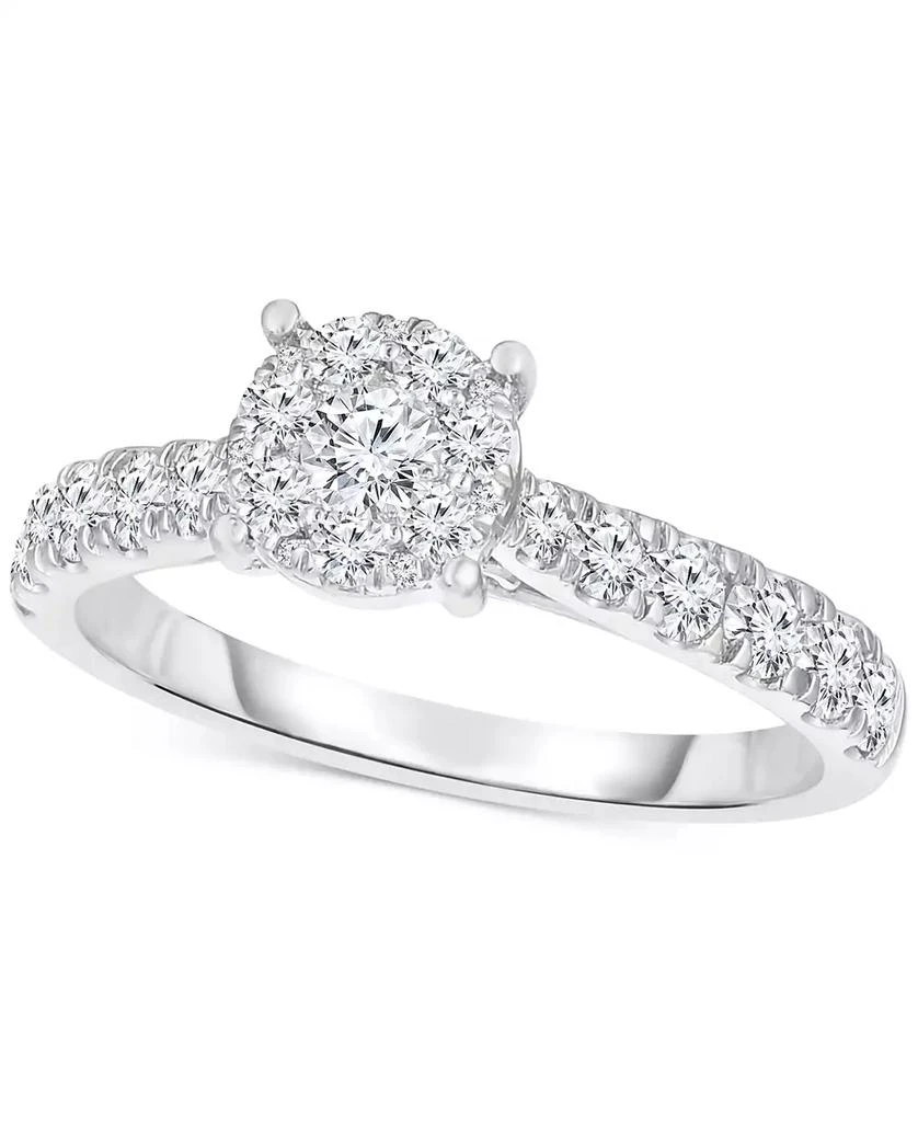 TruMiracle Diamond Cluster Ring (1 ct. t.w.) in 14k White Gold 1