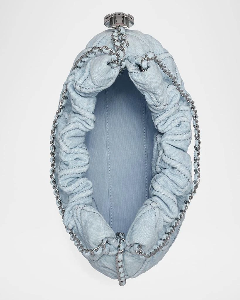 Tory Burch Fleming Mini Quilted Denim Hobo Bag 4