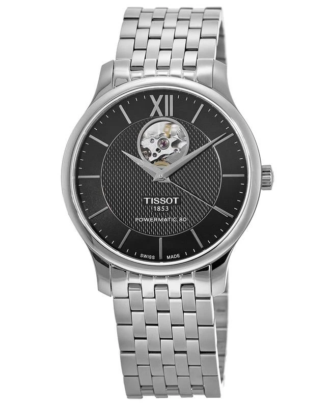 Tissot Tissot Tradition Powermatic 80 Black Dial Stainless Steel Men's Watch T063.907.11.058.00 1