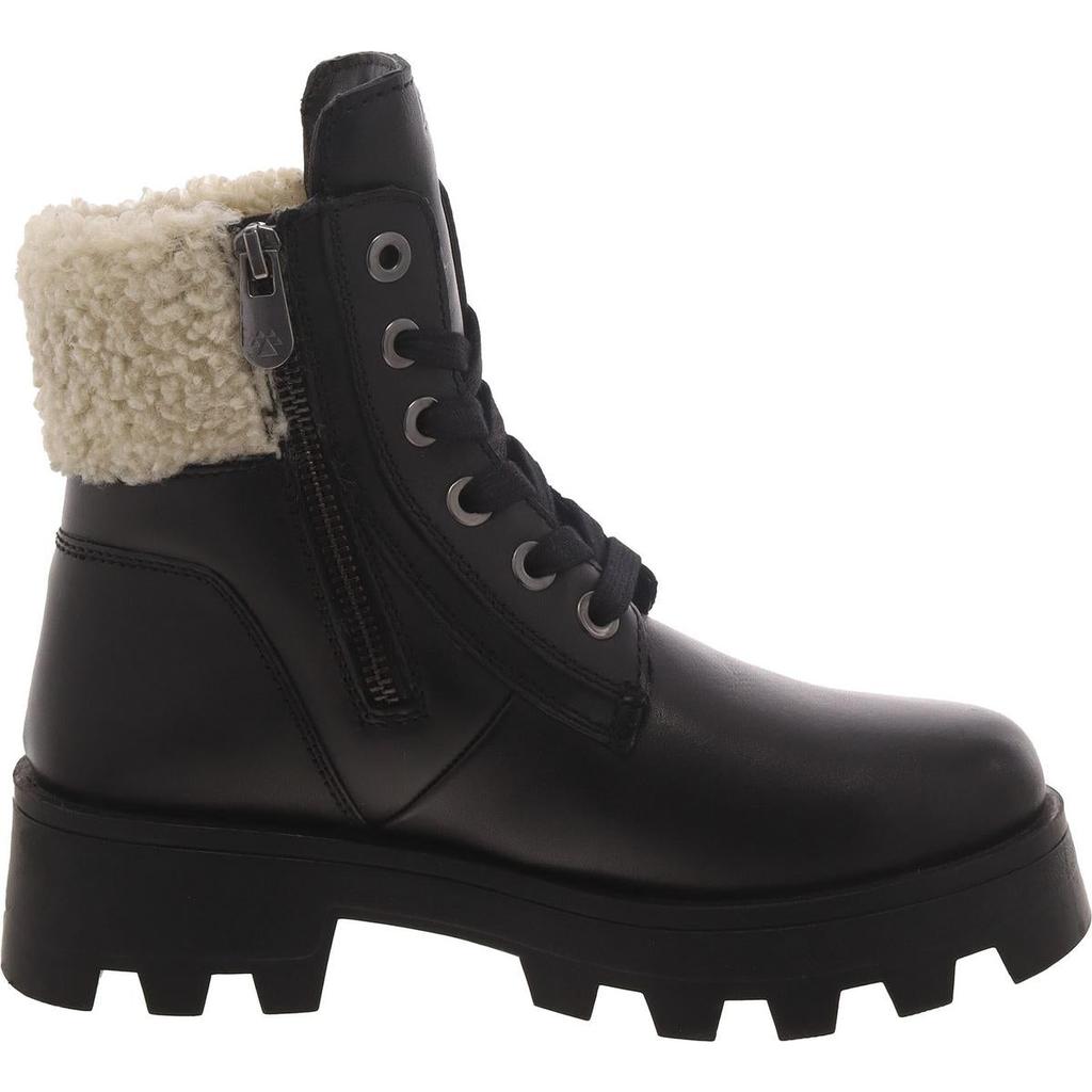 Cougar Stella Womens Faux Leather Zipper Combat & Lace-Up Boots