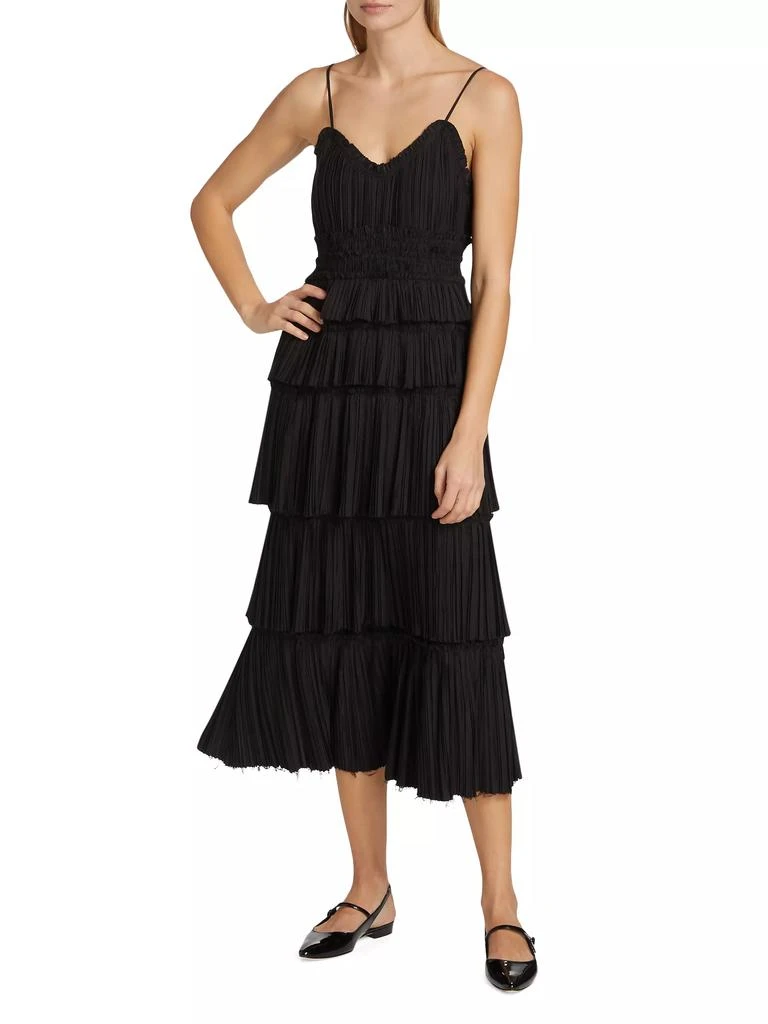Sea Plissé Ruffled Midi-Dress 2
