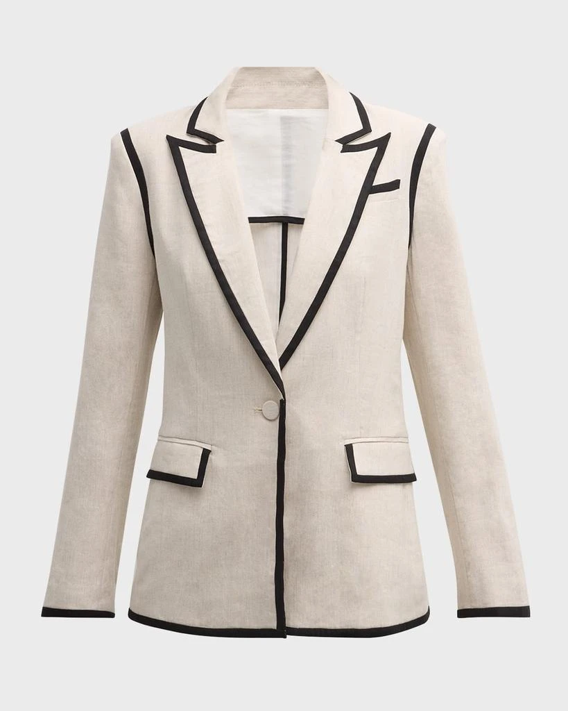 Milly Peak-Lapel Single-Button Blazer 2